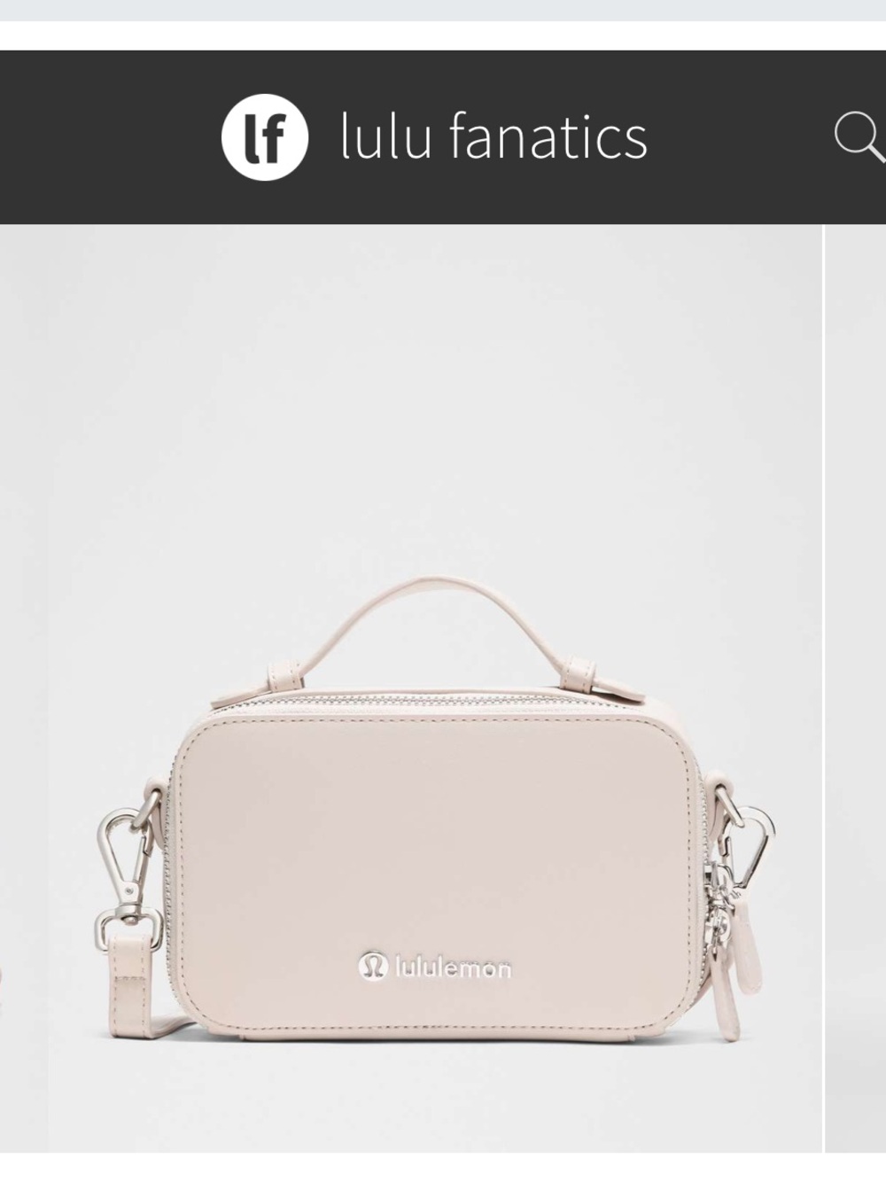 NWT Lululemon Leather Alternative Camera Crossbody Bag Cashew Cream Beige Silver